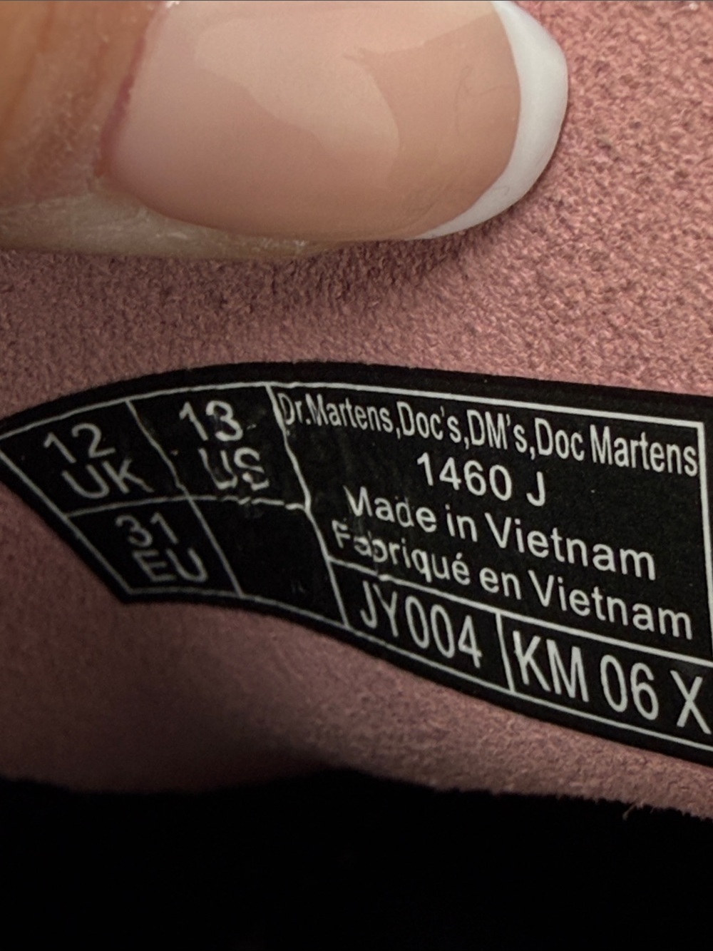 Dr. Martens 1460 8-Eye Patent Boot - Toddler - Pale Pink - Size 13 - Picture 7 of 8